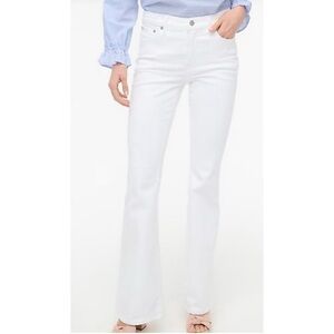 J.Crew Petite Size 32P Full Length Flare Jeans Signature Stretch White BO931